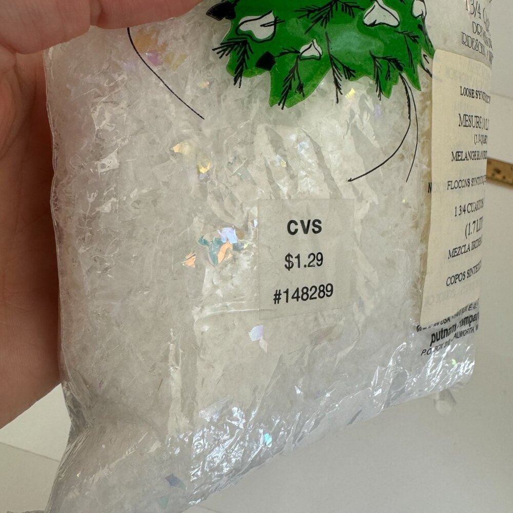Vtg Bag Soft Snow Iridescent White Mix Putnam Company Made in USA CVS READ - Picture 9 of 9